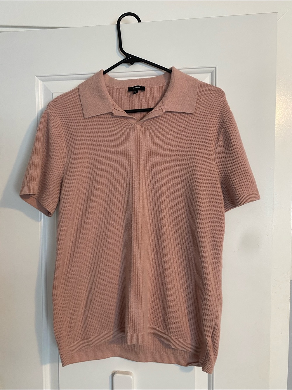 Men's Express Short-Sleeve Knit Pink-ish Polo